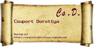 Csuport Dorottya névjegykártya